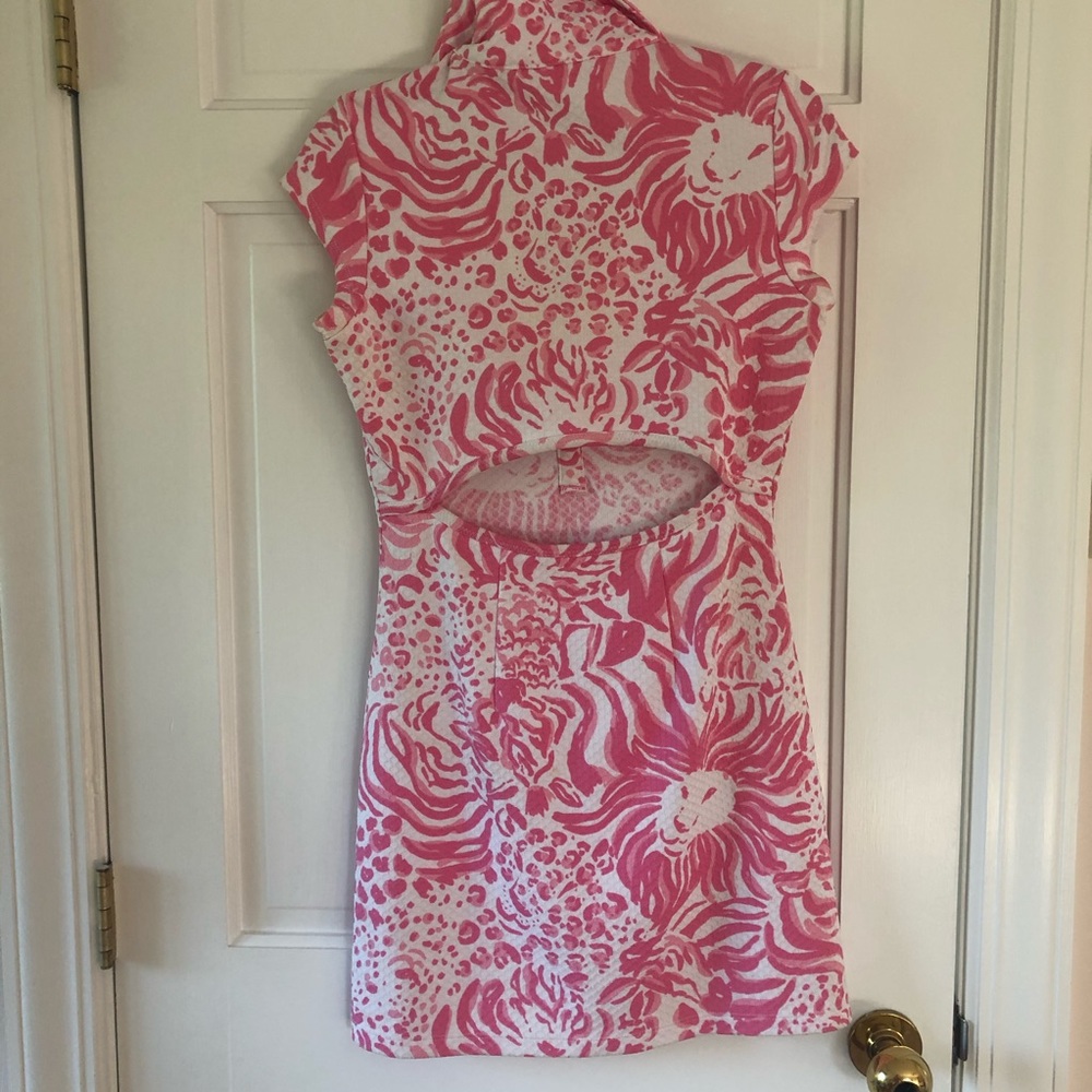 Lilly Pulitzer Pink & White Collared Floral-Print Mini Dress - Picture 7 of 8